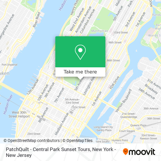 PatchQuilt - Central Park Sunset Tours map