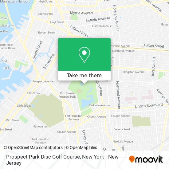 Prospect Park Disc Golf Course map