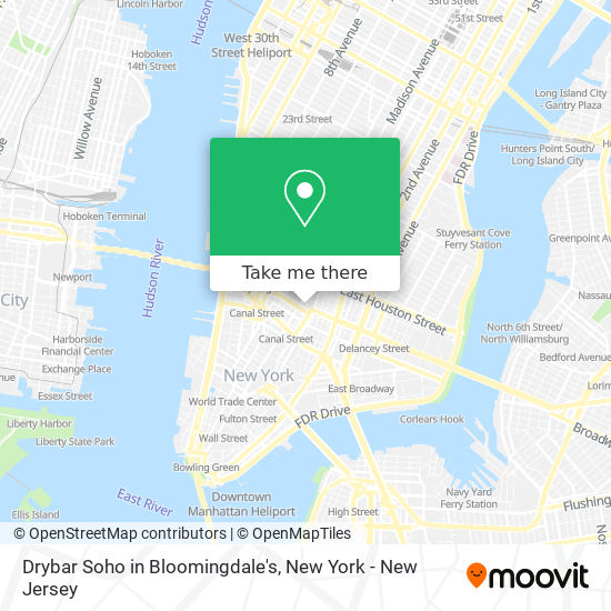 Drybar Soho in Bloomingdale's map