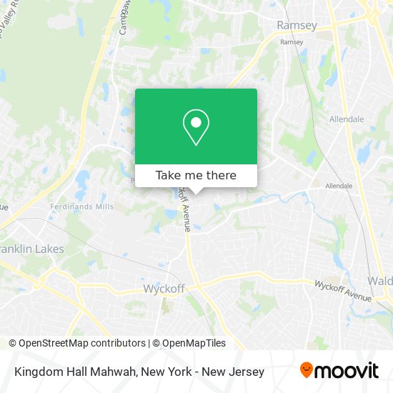 Kingdom Hall Mahwah map