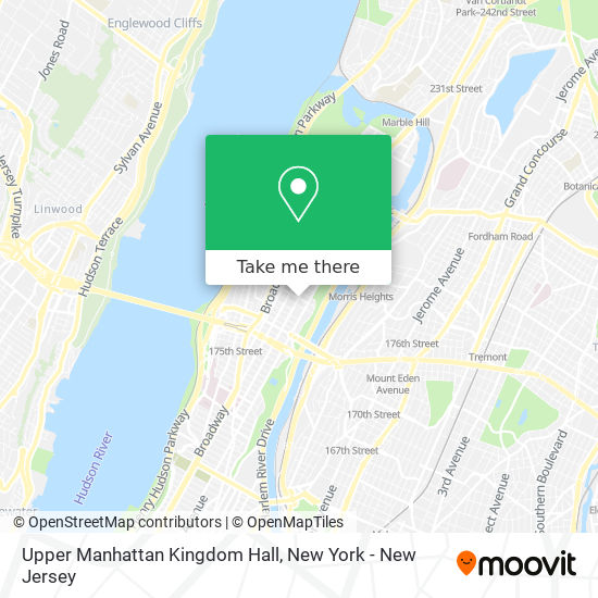 Upper Manhattan Kingdom Hall map