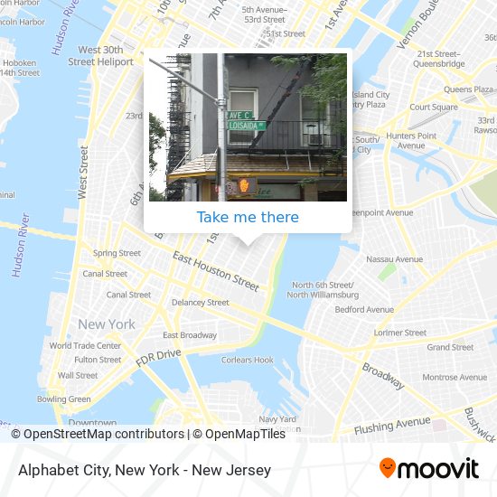How to get to Alphabet City in Manhattan by Subway, Bus or Train?