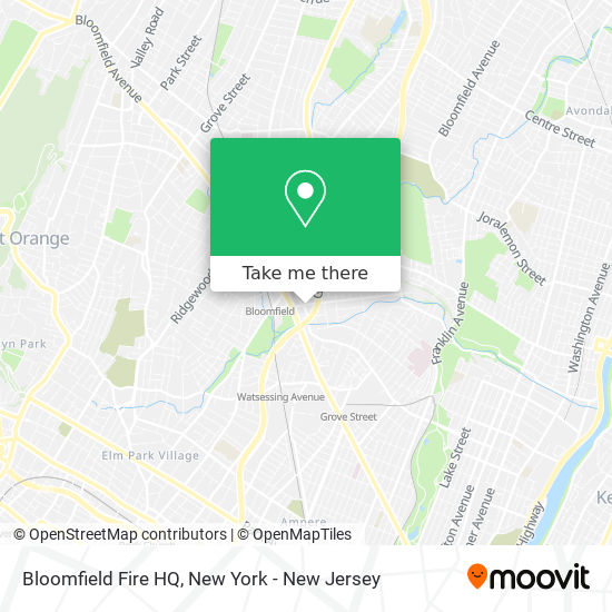 Bloomfield Fire HQ map