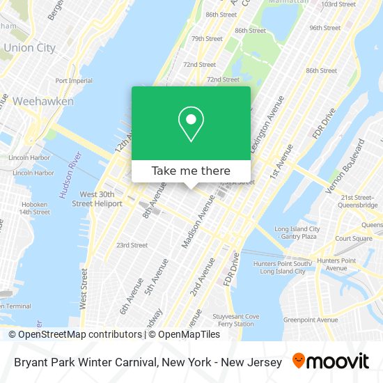 Bryant Park Winter Carnival map