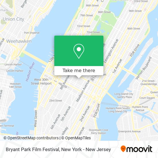 Mapa de Bryant Park Film Festival