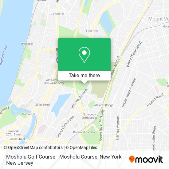 Mosholu Golf Course - Mosholu Course map