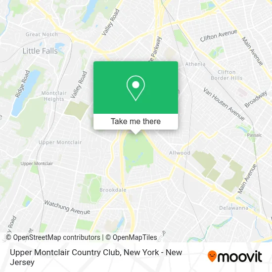 Upper Montclair Country Club map