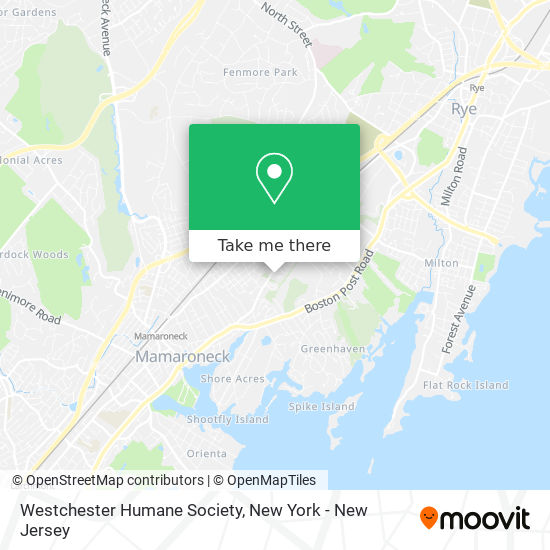 Westchester Humane Society map