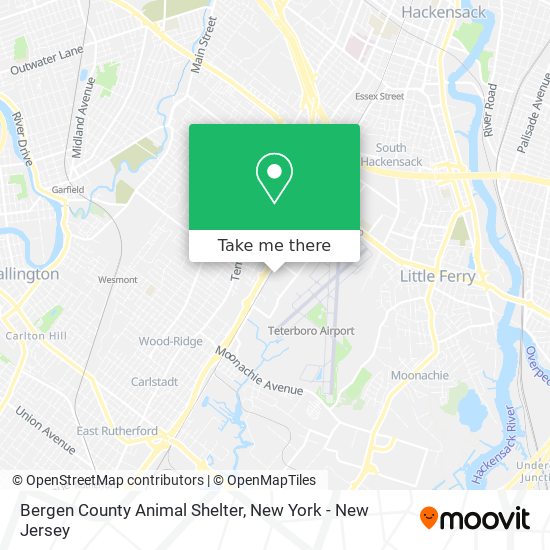 How to get to Bergen County Animal Shelter in Teterboro, Nj by Bus, Subway  or Train?
