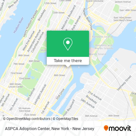 ASPCA Adoption Center map