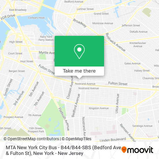 Mapa de MTA New York City Bus - B44 / B44-SBS (Bedford Ave & Fulton St)
