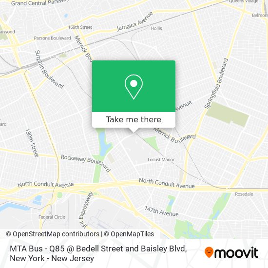 Mapa de MTA Bus - Q85 @ Bedell Street and Baisley Blvd