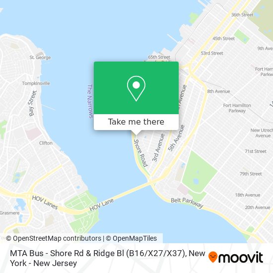 MTA Bus - Shore Rd & Ridge Bl (B16 / X27 / X37) map