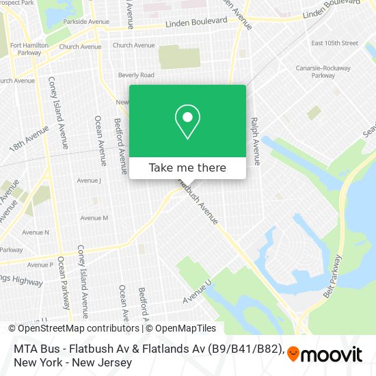 Mapa de MTA Bus - Flatbush Av & Flatlands Av (B9 / B41 / B82)