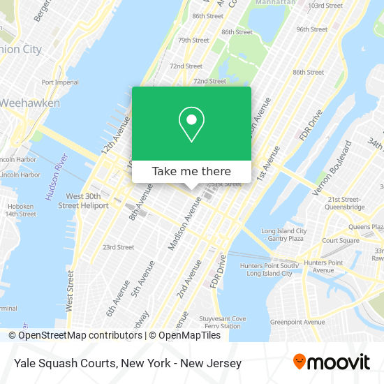 Yale Squash Courts map