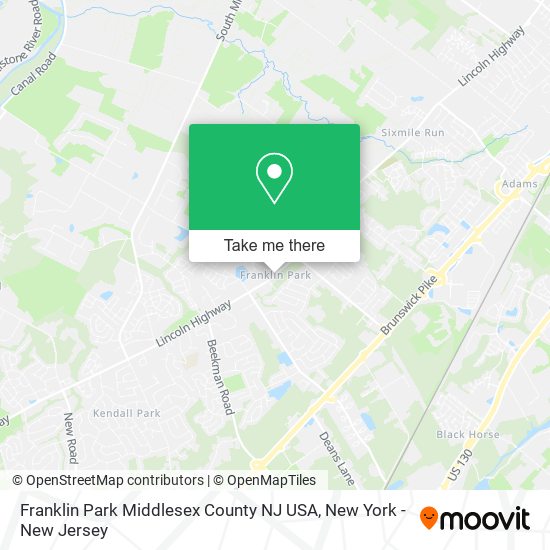 Mapa de Franklin Park Middlesex County NJ USA