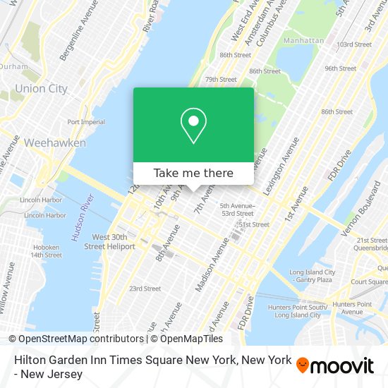 Hilton Garden Inn Times Square New York map