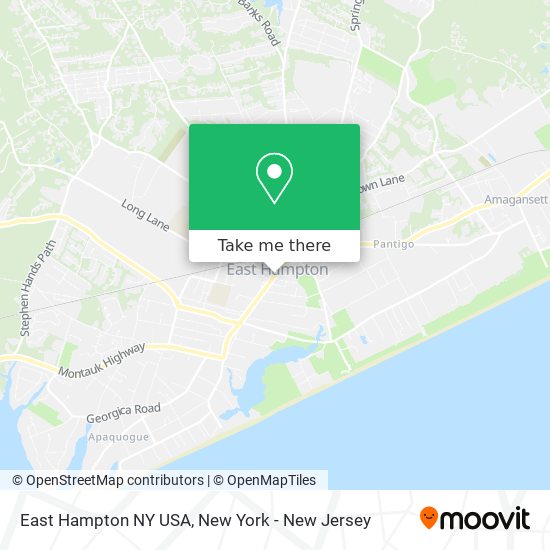 East Hampton NY USA map