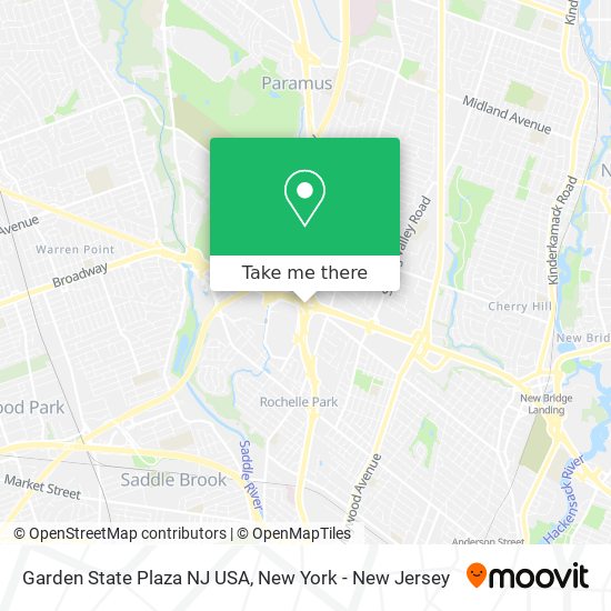 Mapa de Garden State Plaza NJ USA