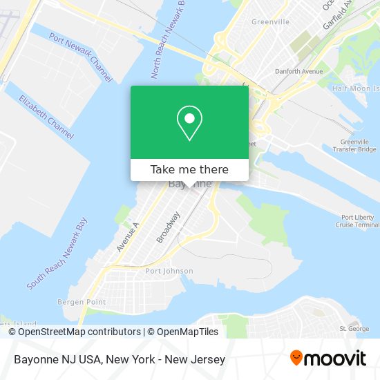 Bayonne NJ USA map