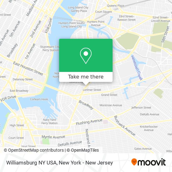 Williamsburg NY USA map