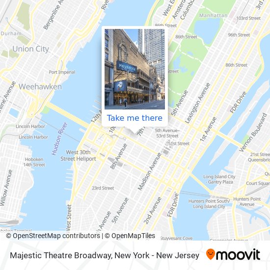 Majestic Theatre Broadway map