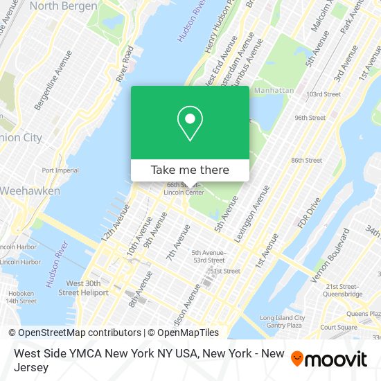West Side YMCA New York NY USA map