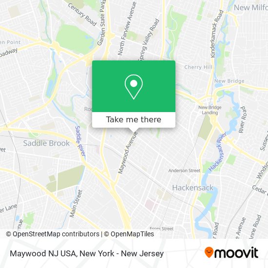 Maywood NJ USA map