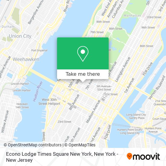 Mapa de Econo Lodge Times Square New York
