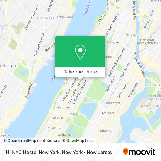 HI NYC Hostel New York map