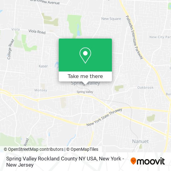 Spring Valley Rockland County NY USA map