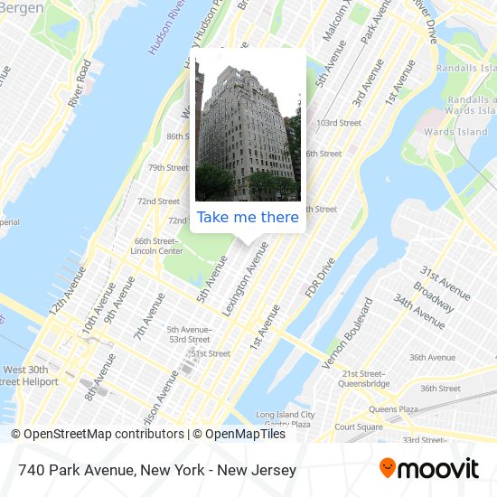 Mapa de 740 Park Avenue