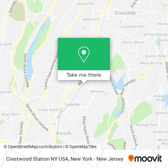 Crestwood Station NY USA map