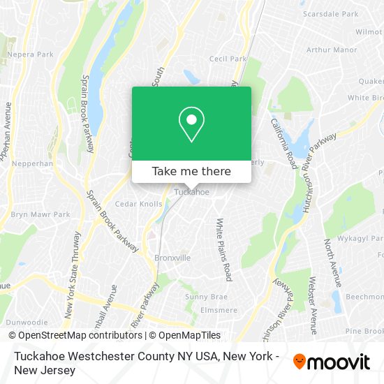 Tuckahoe Westchester County NY USA map