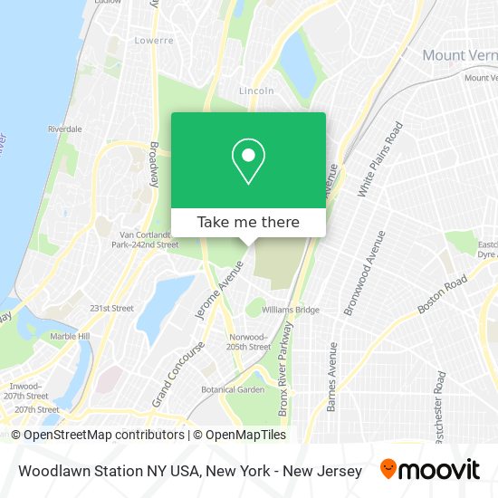Woodlawn Station NY USA map