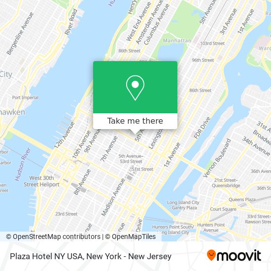 Mapa de Plaza Hotel NY USA