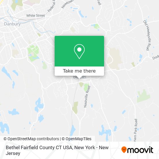 Bethel Fairfield County CT USA map