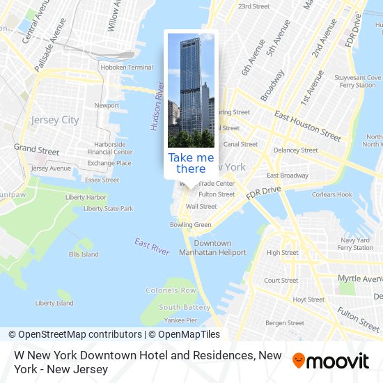 Mapa de W New York Downtown Hotel and Residences