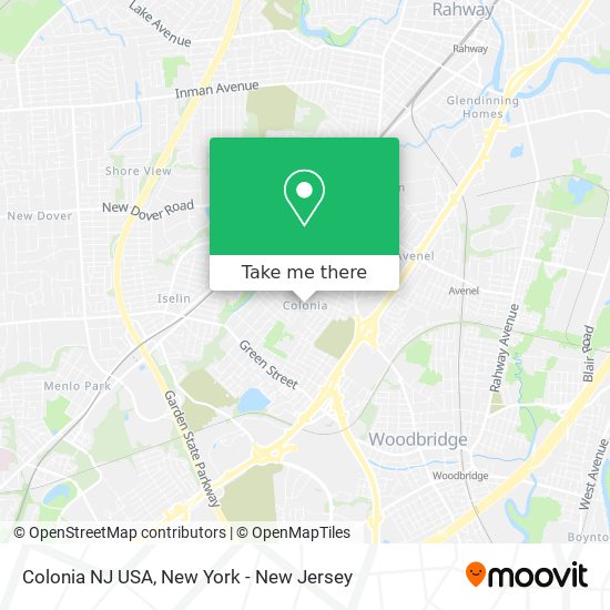 Colonia NJ USA map