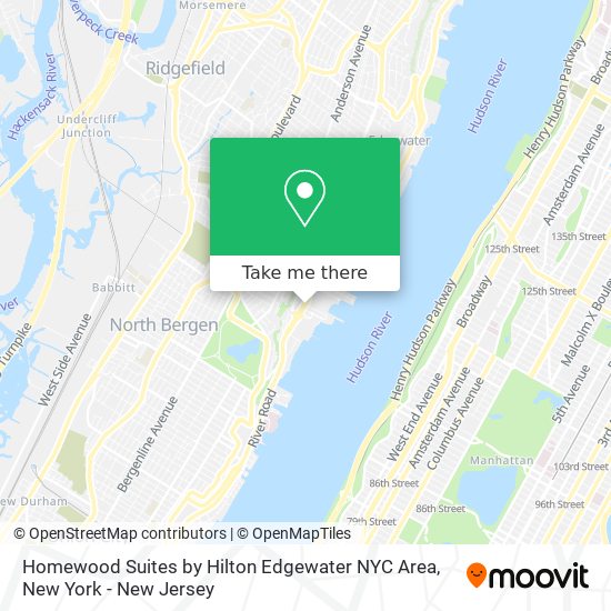 Homewood Suites by Hilton Edgewater NYC Area map
