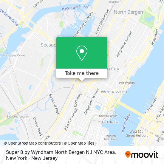 Mapa de Super 8 by Wyndham North Bergen NJ NYC Area