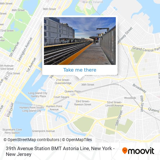 Mapa de 39th Avenue Station BMT Astoria Line