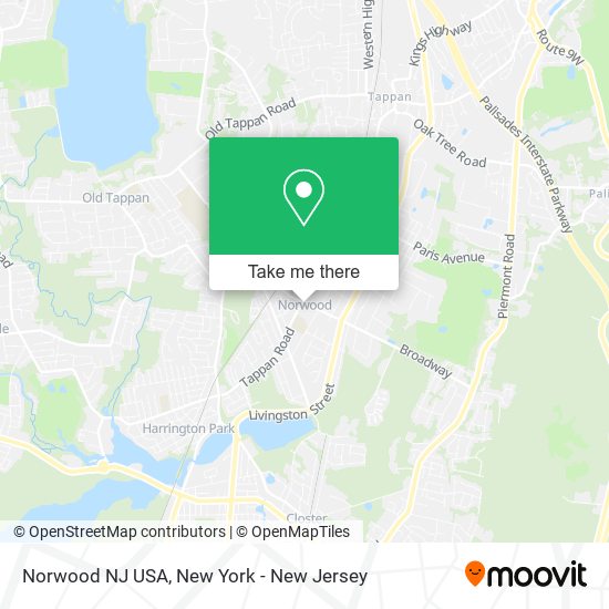 Norwood NJ USA map