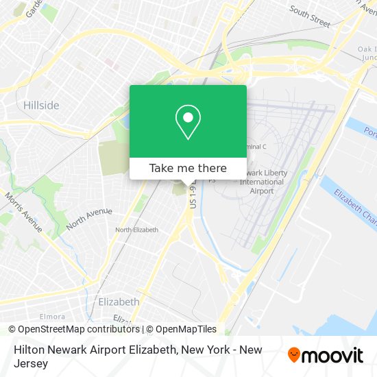 Mapa de Hilton Newark Airport Elizabeth
