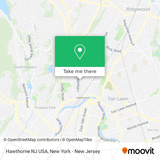 Mapa de Hawthorne NJ USA