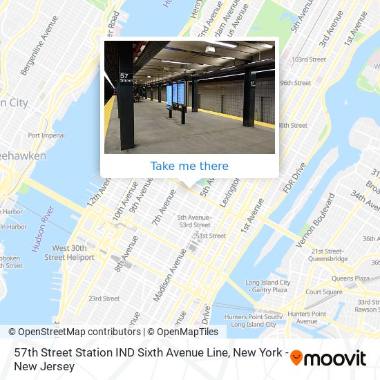 Mapa de 57th Street Station IND Sixth Avenue Line