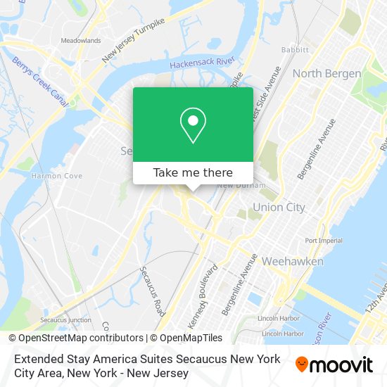 Extended Stay America Suites Secaucus New York City Area map