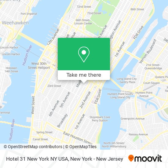 Mapa de Hotel 31 New York NY USA