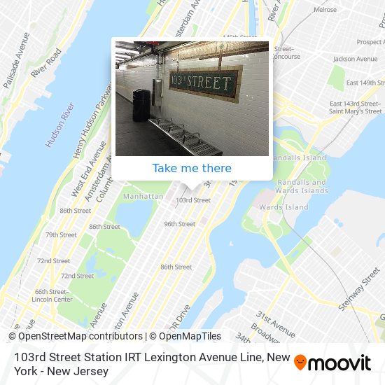 103rd Street Station IRT Lexington Avenue Line map