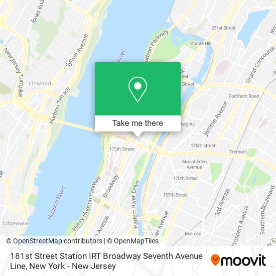 181st Street Station IRT Broadway Seventh Avenue Line map